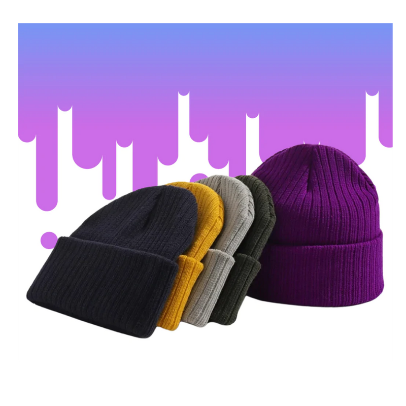 Klassische gerippte Strickmütze