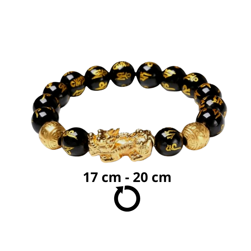 Schwarz & Gold Obsidian Armband