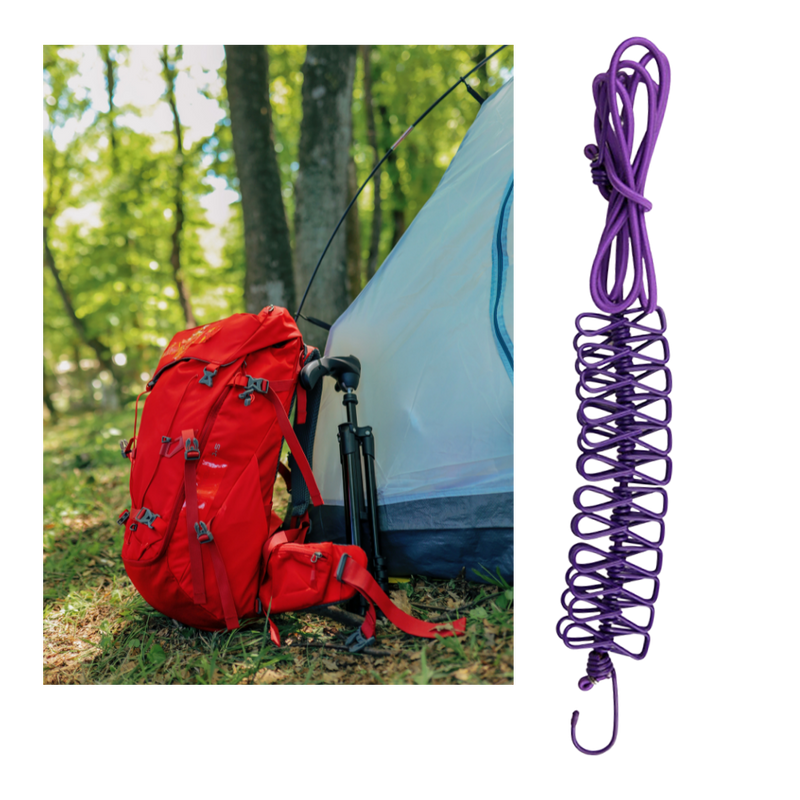 4m Wäscheleine für den Campingbereich mit Klammern