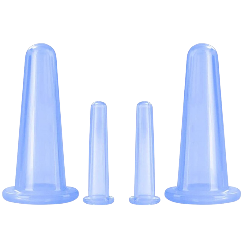 4 Silikontassen für Gesichtsmassage Schröpfen