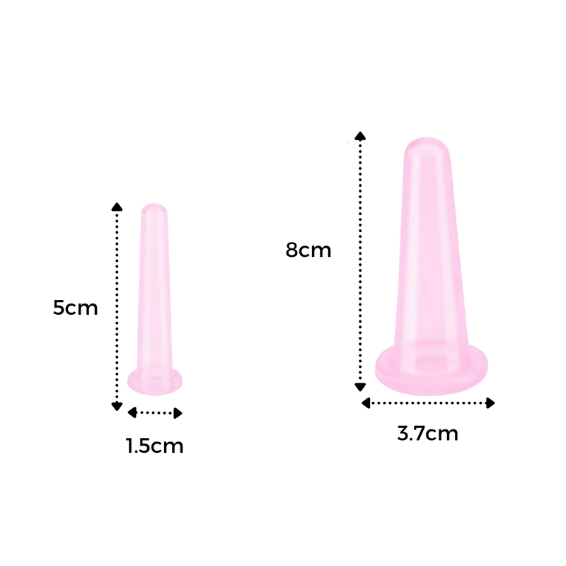 4 Silikontassen für Gesichtsmassage Schröpfen