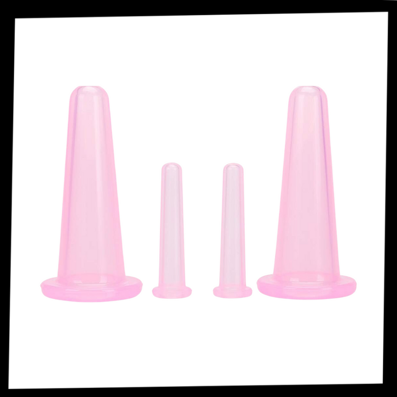 4 Silikontassen für Gesichtsmassage Schröpfen
