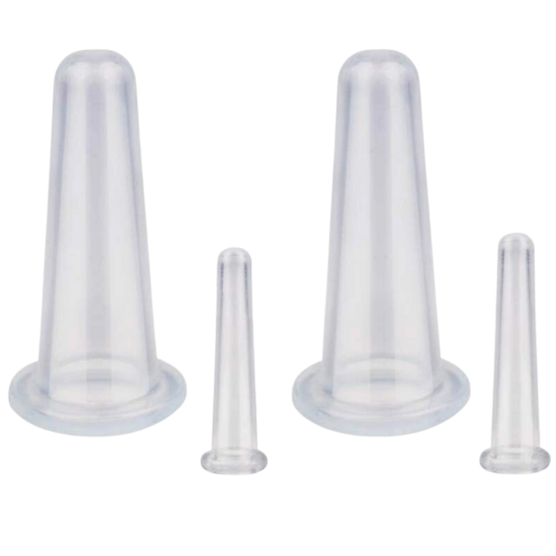 4 Silikontassen für Gesichtsmassage Schröpfen