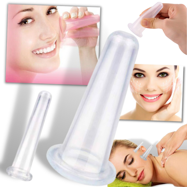 4 Silikontassen für Gesichtsmassage Schröpfen