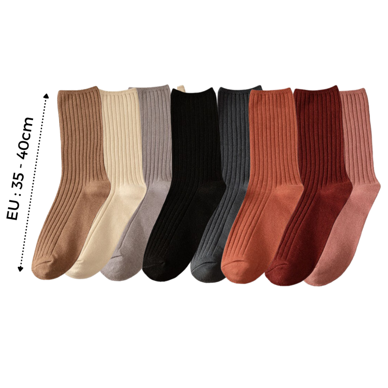 3 Paar gerippte Baumwollsocken für Frauen