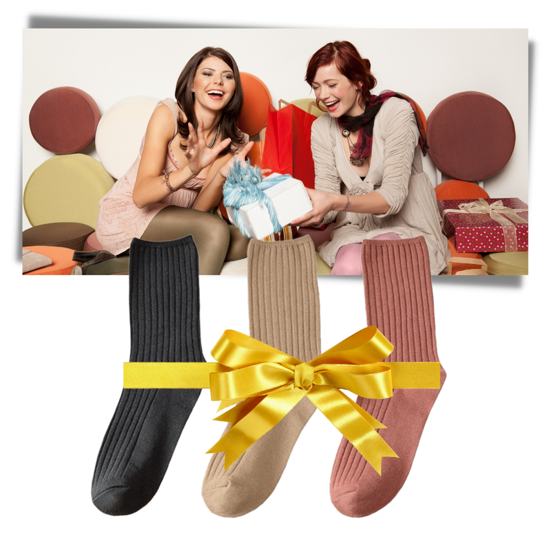 3 Paar gerippte Baumwollsocken für Frauen