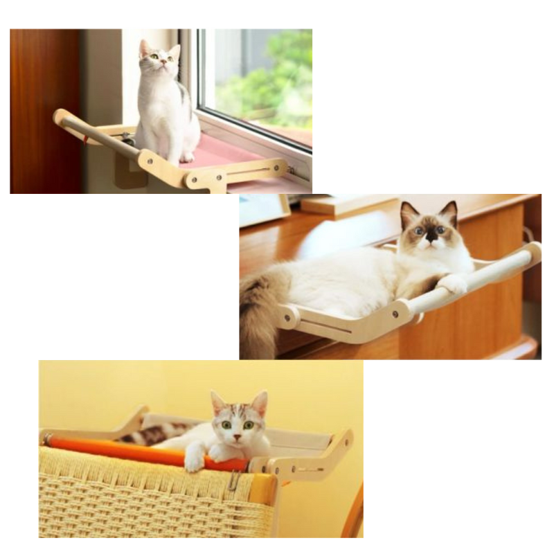 Holzfensterbank für Katzen