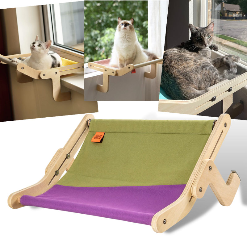 Holzfensterbank für Katzen