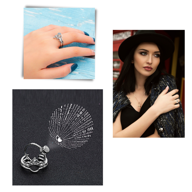 100 Sprachen "Ich liebe dich" Schöner Ring