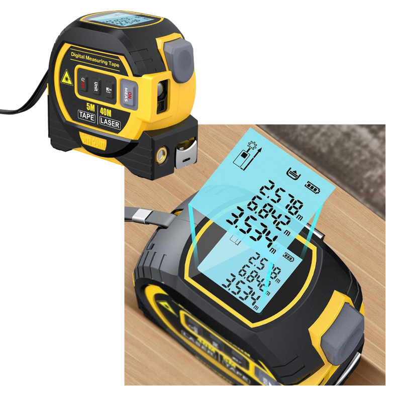3-in-1 Laser-Bandmaß