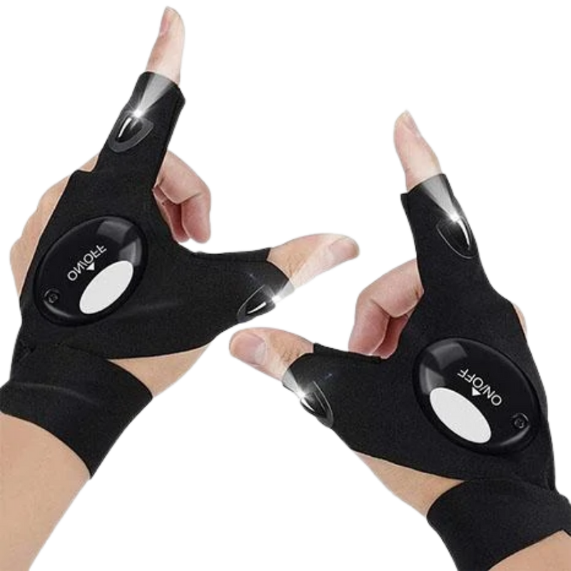 Ein Paar LED-Handschuhe mit wasserdichten Lichtern