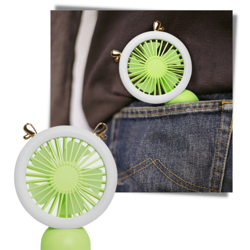 Tragbarer USB-Taschenventilator mit LED