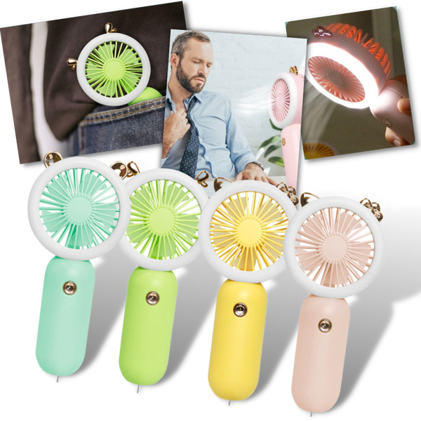 Tragbarer USB-Taschenventilator mit LED