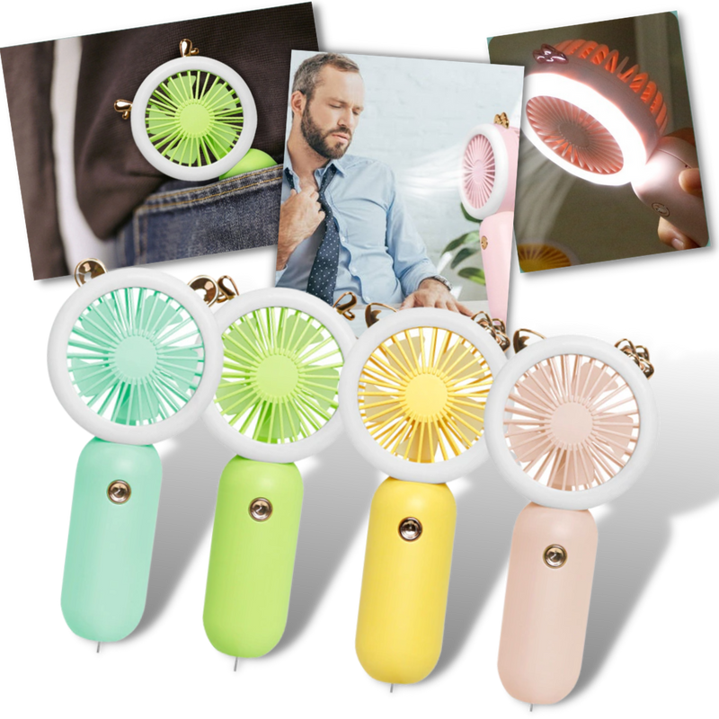Tragbarer USB-Taschenventilator mit LED