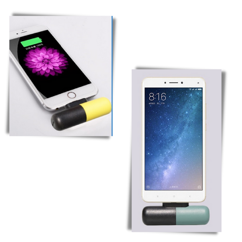 Tragbare Mini-Powerbank in Kapselform