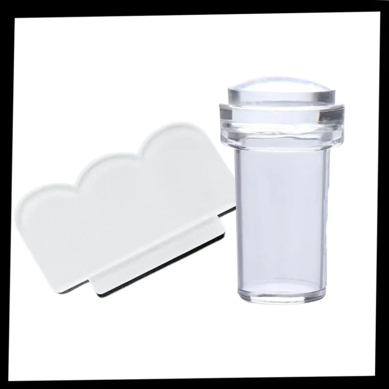 Silikon-Nagelkunst-Stempel-Set mit Abstreifer