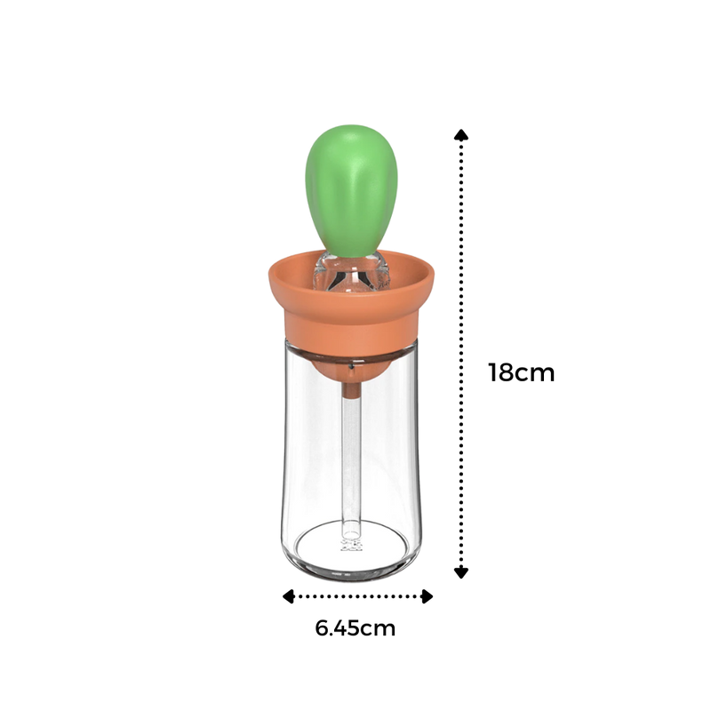 Öl-Glasflasche mit Pinsel