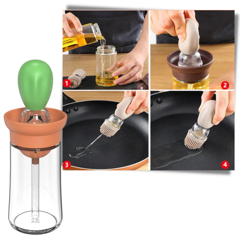 Öl-Glasflasche mit Pinsel