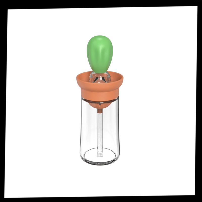 Öl-Glasflasche mit Pinsel