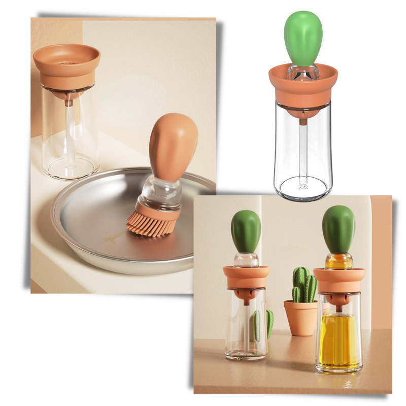 Öl-Glasflasche mit Pinsel