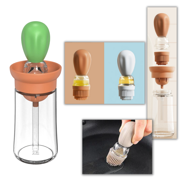Öl-Glasflasche mit Pinsel
