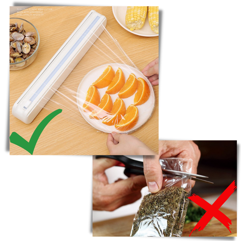 Spender und Abschneider für Lebensmittelverpackungen aus Kunststoff