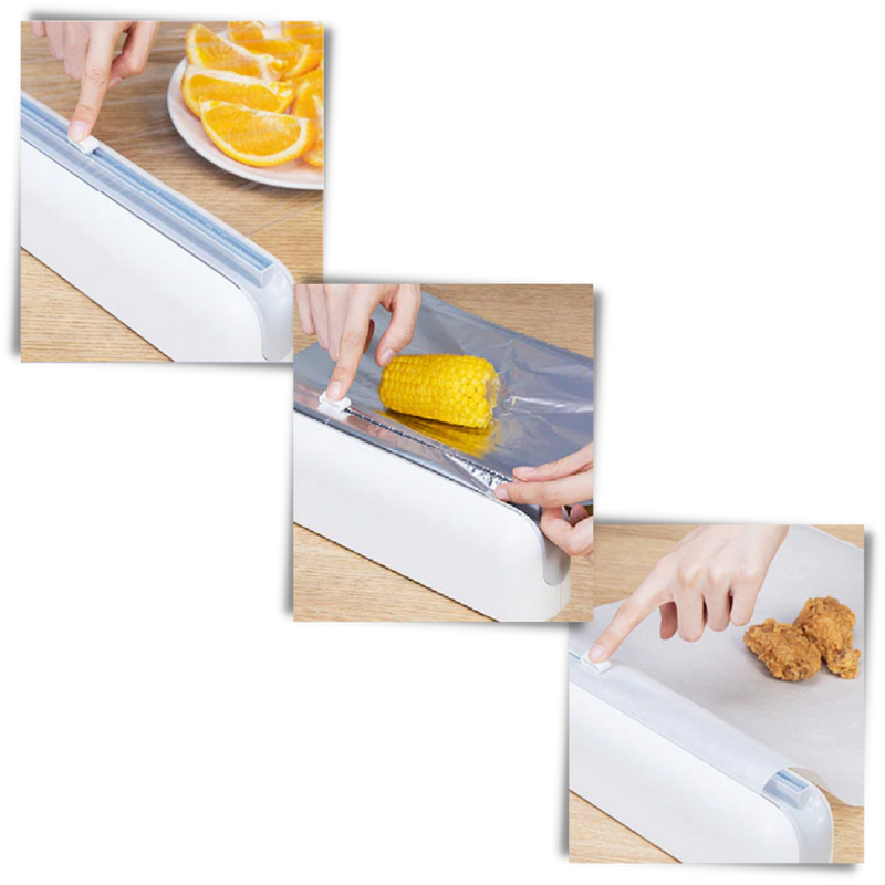 Spender und Abschneider für Lebensmittelverpackungen aus Kunststoff