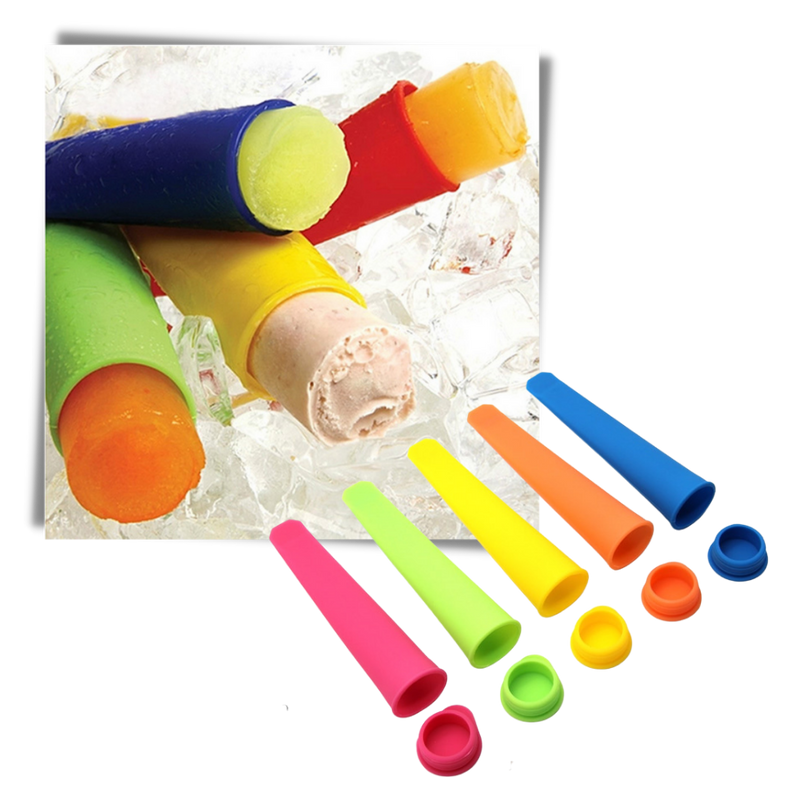 5er-Pack Silikonformen für Eis am Stiel