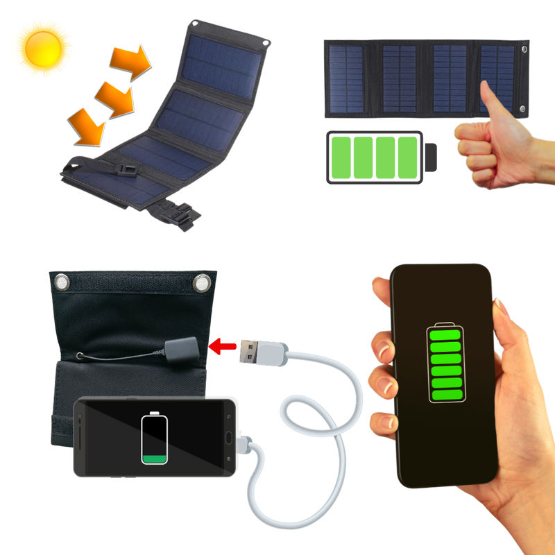 Tragbares Solarpanel Ladegerät mit USB-Anschlüssen