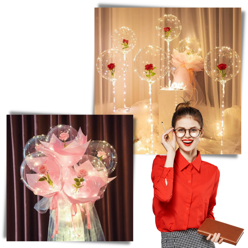 Wunderschöne Rosen LED Ballon
