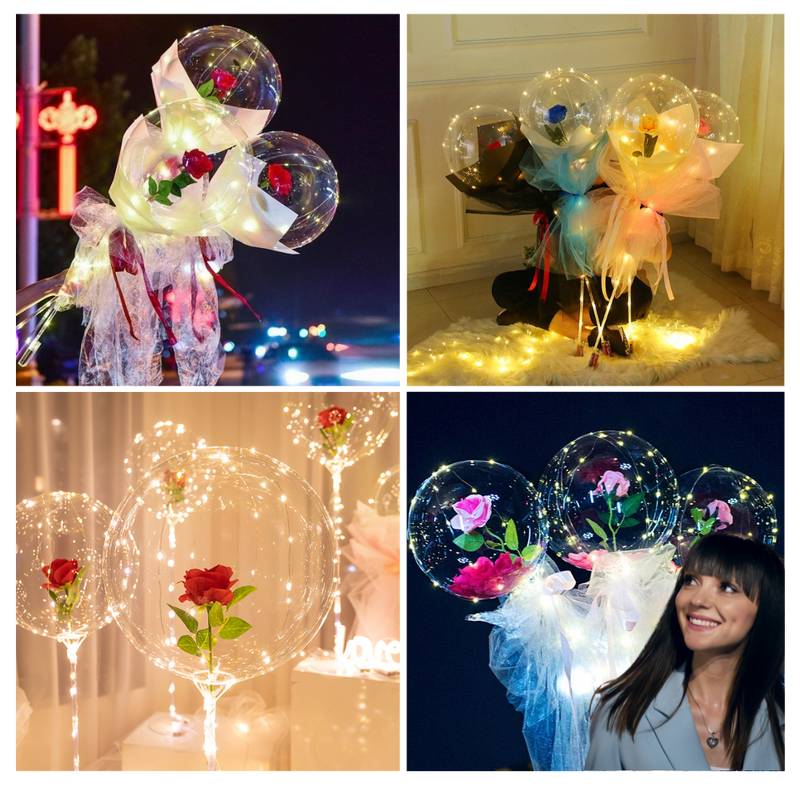 Wunderschöne Rosen LED Ballon