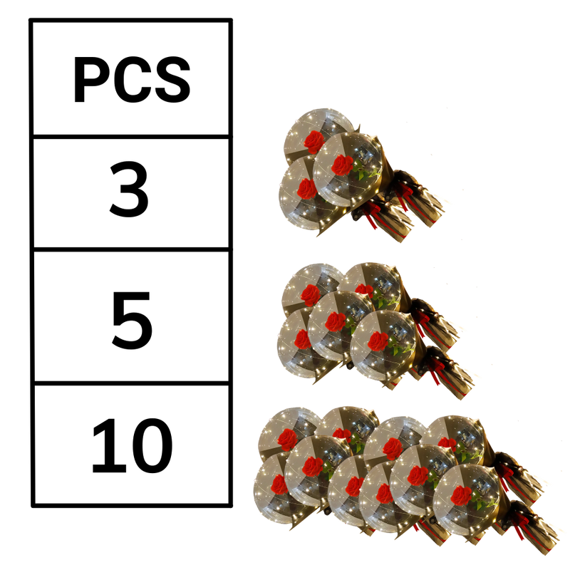 Wunderschöne Rosen LED Ballon