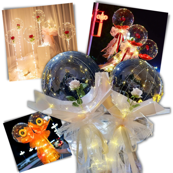 Wunderschöne Rosen LED Ballon
