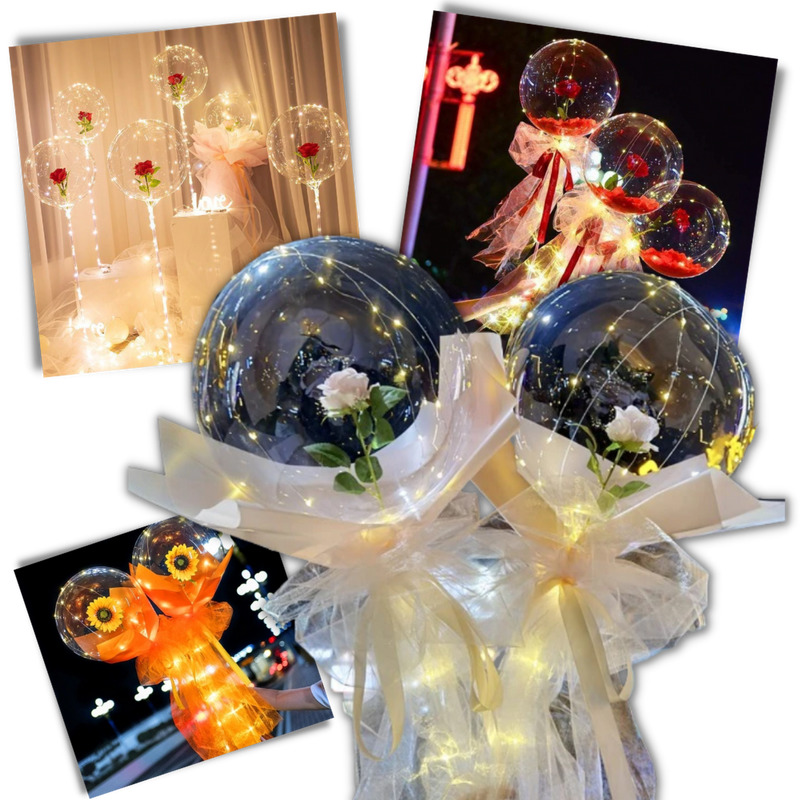 Wunderschöne Rosen LED Ballon