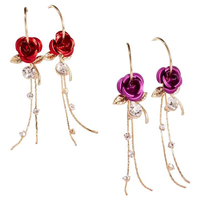 Rose Ohrringe mit Quaste