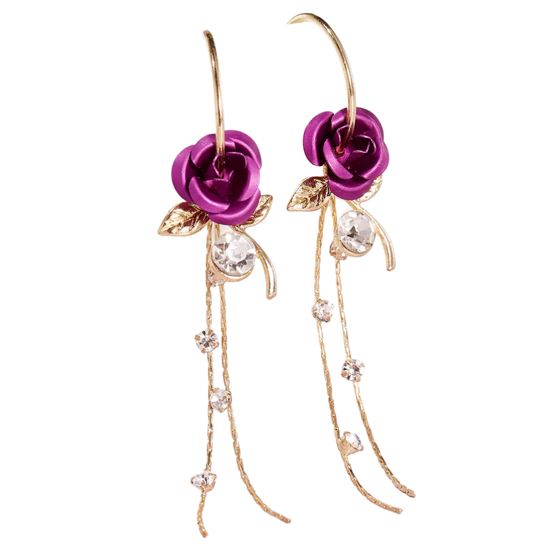 Rose Ohrringe mit Quaste