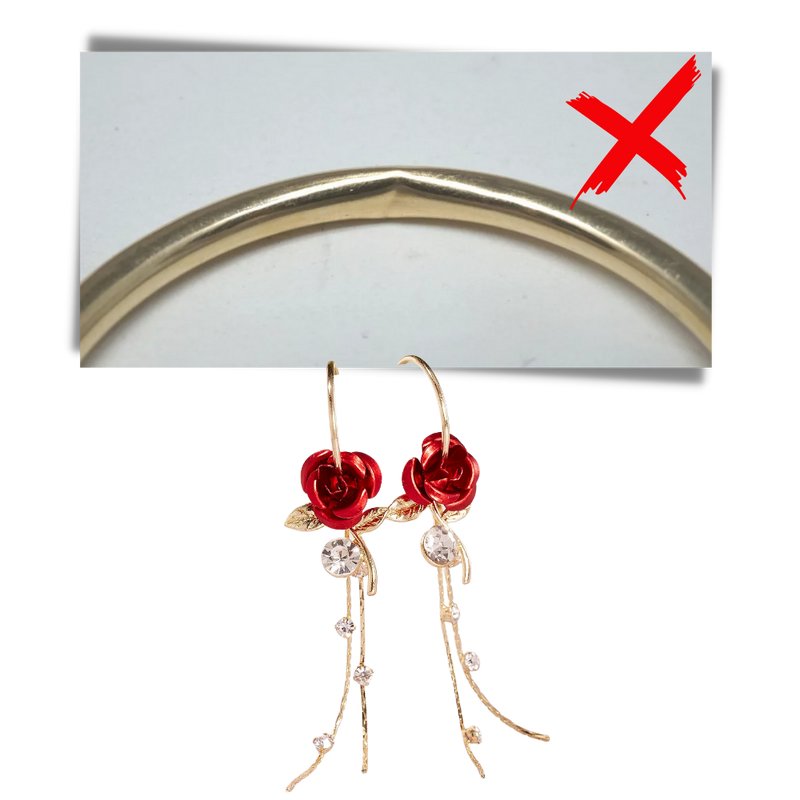 Rose Ohrringe mit Quaste