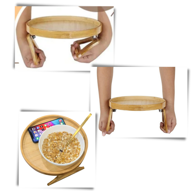 Klappbarer Armlehnentisch aus Holz