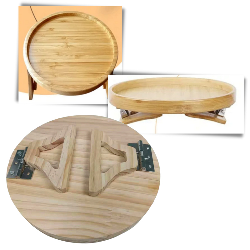 Klappbarer Armlehnentisch aus Holz