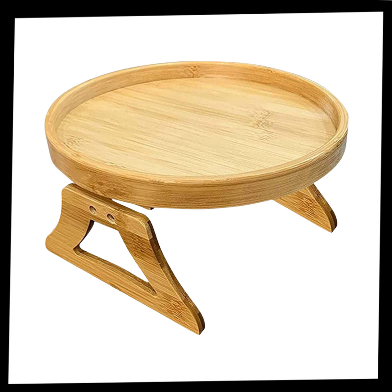 Klappbarer Armlehnentisch aus Holz