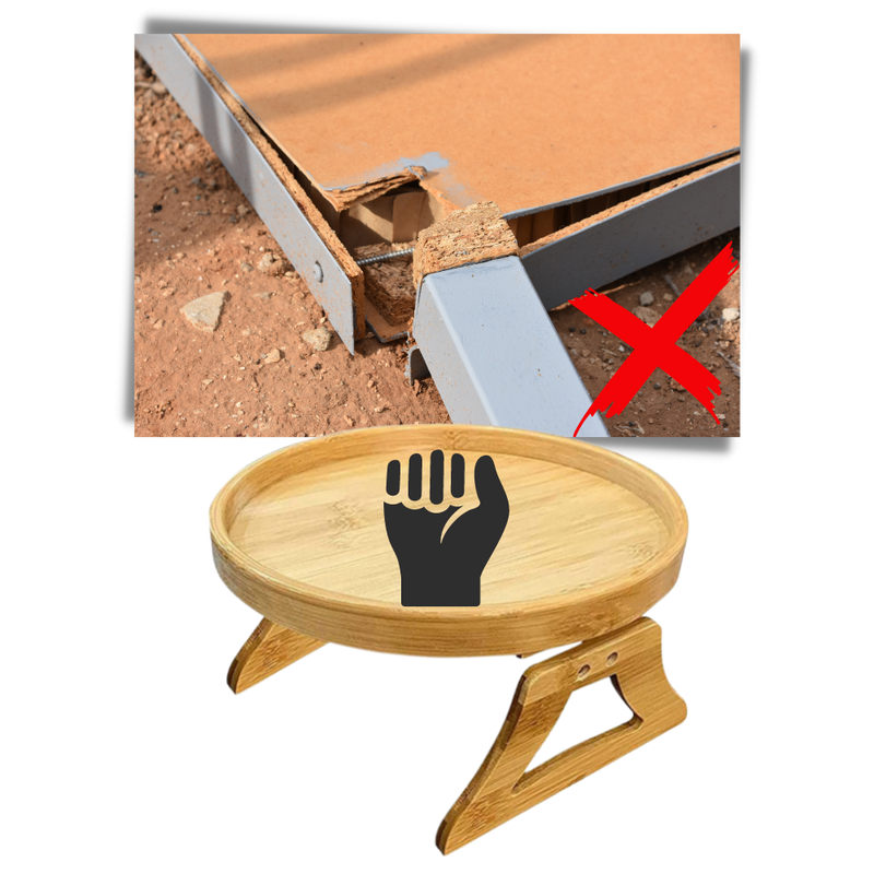 Klappbarer Armlehnentisch aus Holz