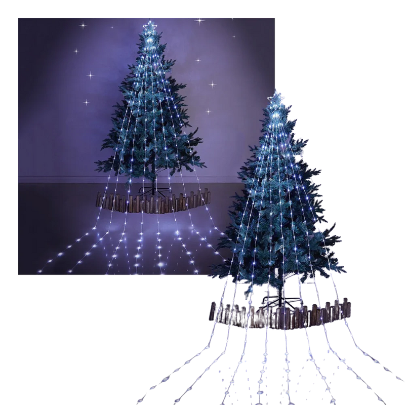 Weihnachtsbaum Wasserfall Lichterketten
