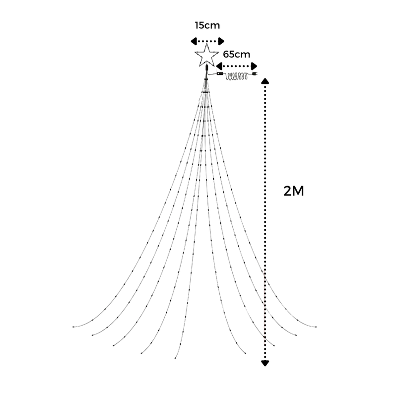 Weihnachtsbaum Wasserfall Lichterketten