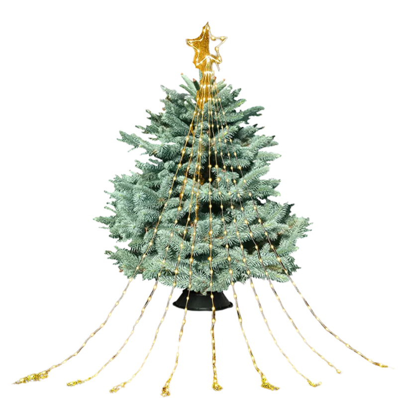 Weihnachtsbaum Wasserfall Lichterketten