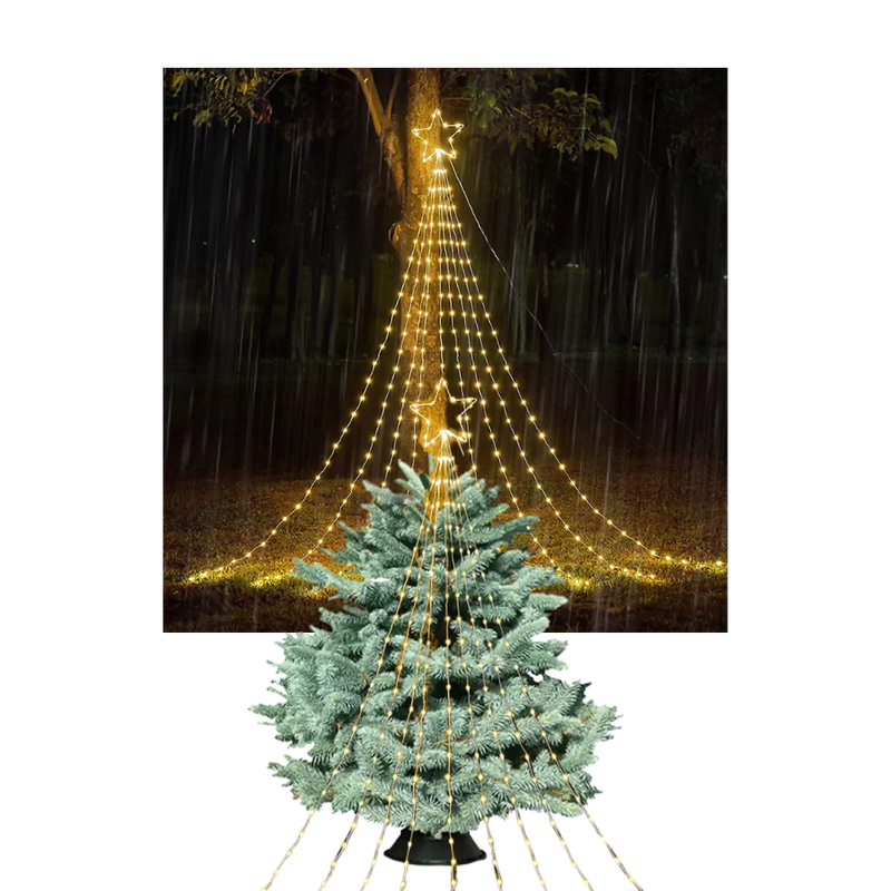 Weihnachtsbaum Wasserfall Lichterketten