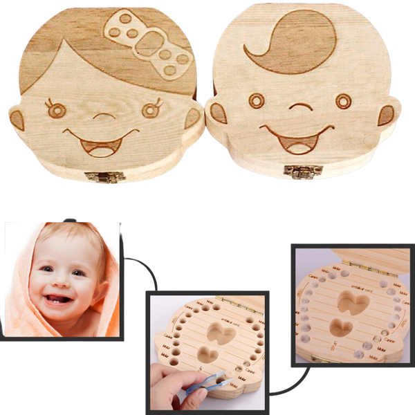 Babyzahndose aus Holz