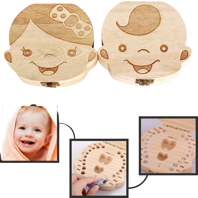 Babyzahndose aus Holz