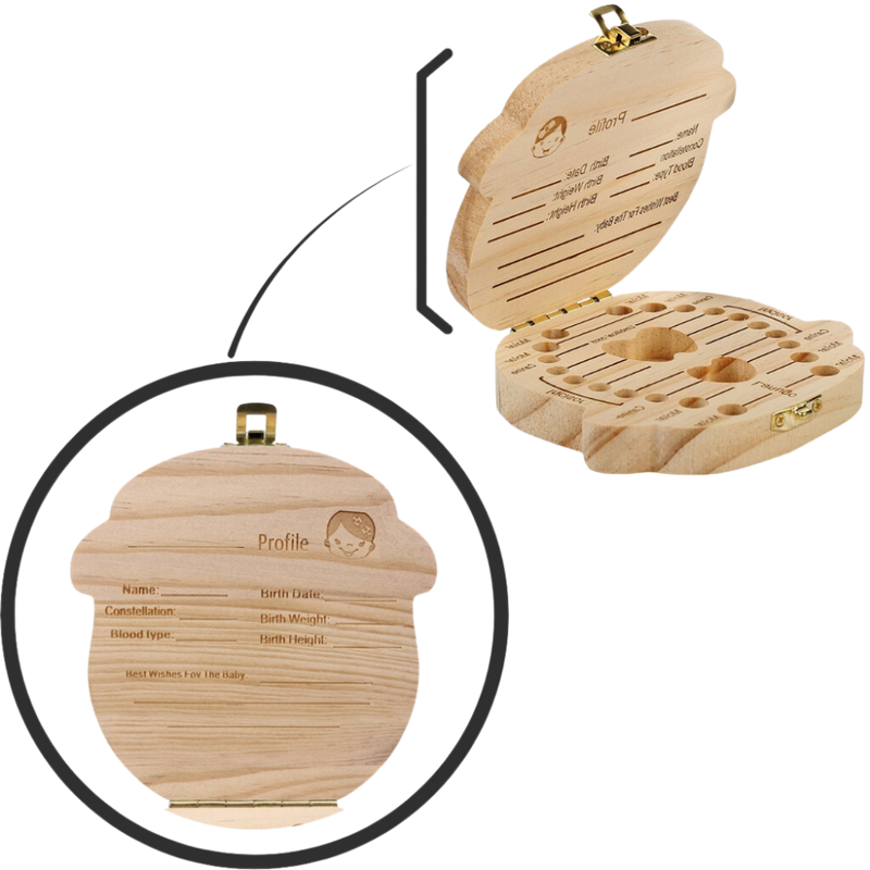 Babyzahndose aus Holz