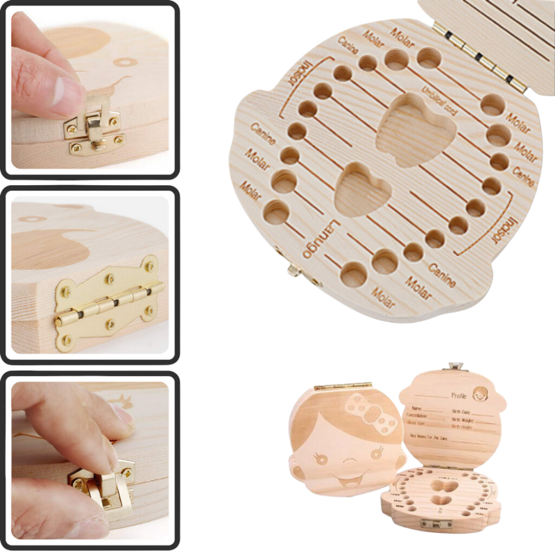 Babyzahndose aus Holz