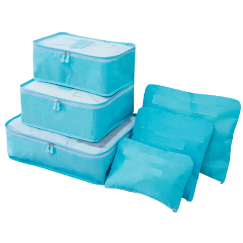Set mit 6 kleinen Reisetaschen für Koffer